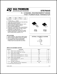 Click here to download STB7NA40 Datasheet