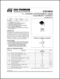 Click here to download STB7NB40 Datasheet