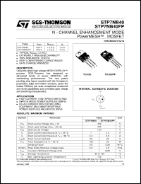 Click here to download STP7NB40 Datasheet
