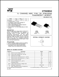 Click here to download STD2NB40 Datasheet