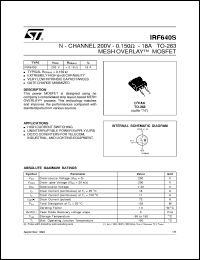 Click here to download IRF640S Datasheet