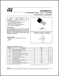 Click here to download STD2NC40-1 Datasheet