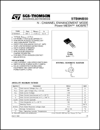 Click here to download STB9NB50 Datasheet