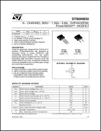 Click here to download STB6NB50 Datasheet