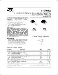 Click here to download STB4NB50 Datasheet