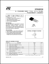 Click here to download STD4NC50 Datasheet