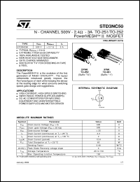 Click here to download STD3NC50 Datasheet