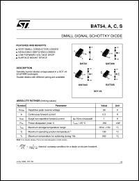 Click here to download BAT54 Datasheet