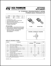 Click here to download MTP3N60 Datasheet