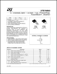 Click here to download STB7NB60 Datasheet
