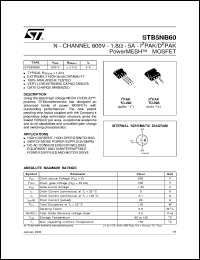 Click here to download STB5NB60 Datasheet