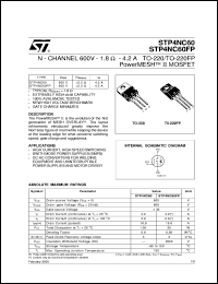 Click here to download STP4NC60 Datasheet