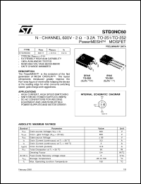 Click here to download STD3NC60 Datasheet