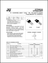 Click here to download STP9NC60 Datasheet