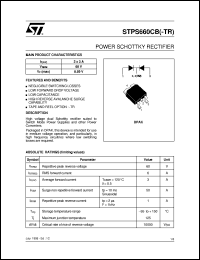 Click here to download STPS660CB-TR Datasheet