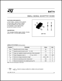 Click here to download BAT74 Datasheet