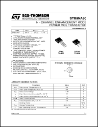 Click here to download STB5NA80 Datasheet