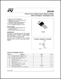 Click here to download BUL89 Datasheet