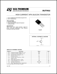 Click here to download BUTW92 Datasheet