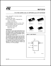 Click here to download M27C512-70C1TR Datasheet