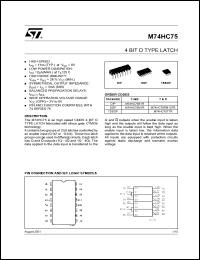 Click here to download M74HC75B1 Datasheet