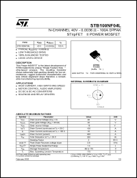 Click here to download STB100NF04L Datasheet