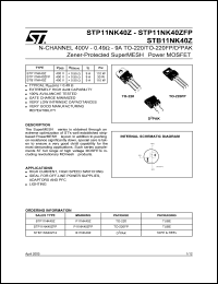 Click here to download STB11NK40 Datasheet