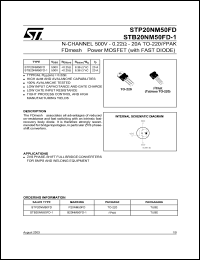 Click here to download STB20NM50FD-1 Datasheet
