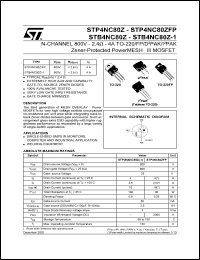 Click here to download STB4NC80Z-1 Datasheet