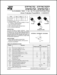 Click here to download STB7NC70 Datasheet