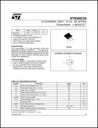 Click here to download STB8NC50 Datasheet