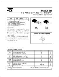 Click here to download STD1LNC60 Datasheet