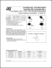 Click here to download STD1NC70 Datasheet