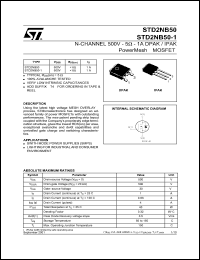 Click here to download STD2NB50 Datasheet
