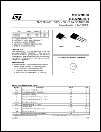 Click here to download STD2NC50 Datasheet