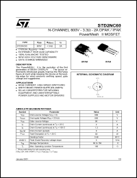 Click here to download STD2NC60-1 Datasheet