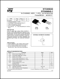 Click here to download STD4NB40-1 Datasheet