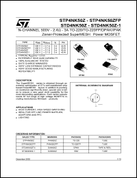Click here to download STD4NK50 Datasheet