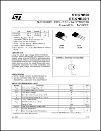 Click here to download STD7NB20-1 Datasheet