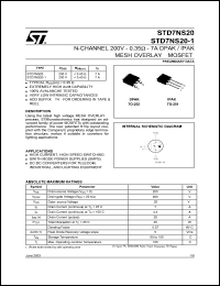 Click here to download STD7NS20-1 Datasheet