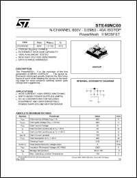 Click here to download STE40NC60 Datasheet