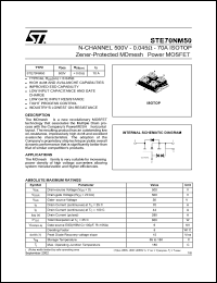 Click here to download STE70NM50 Datasheet