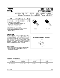 Click here to download STP10NK70 Datasheet