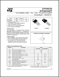 Click here to download STP2NC60 Datasheet