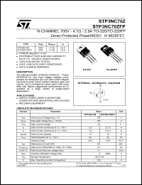 Click here to download STP3NC70 Datasheet