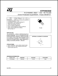 Click here to download STP5NK65 Datasheet