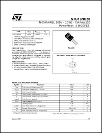 Click here to download STU13NC50 Datasheet