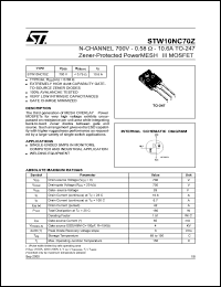 Click here to download STW10NC70 Datasheet