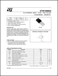 Click here to download STW16NB60 Datasheet