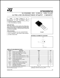 Click here to download STW200NF03 Datasheet